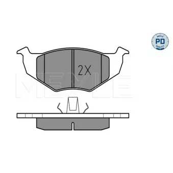 Jeu de 4 plaquettes de frein avant MEYLE OEM 1H0698151B