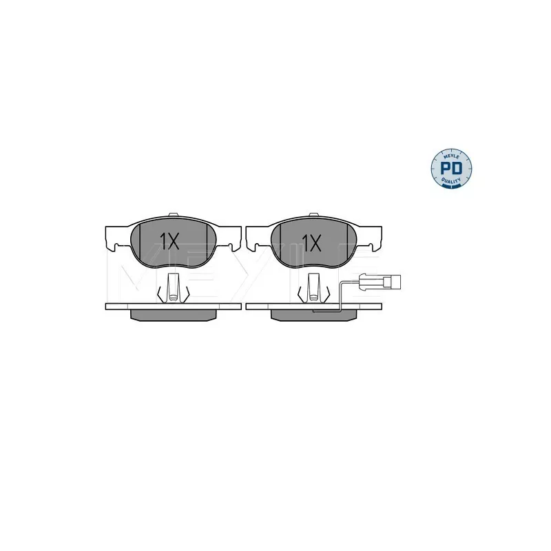 Jeu de 4 plaquettes de frein avant MEYLE 025 219 3017/PD - Visuel 2