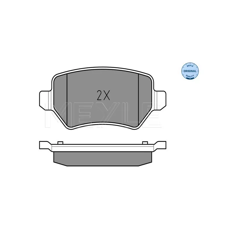Jeu de 4 plaquettes de frein arrière MEYLE 025 234 1715/W - Visuel 2