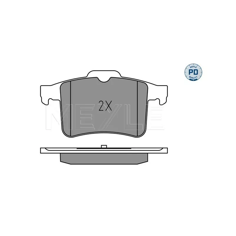 Jeu de 4 plaquettes de frein arrière MEYLE 025 251 1416/PD - Visuel 1