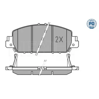 Jeu de 4 plaquettes de frein avant MEYLE OEM 45022T2GA01
