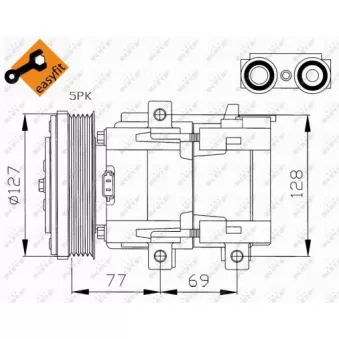 Compresseur, climatisation NRF OEM 94BW19D629CB