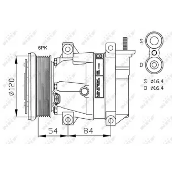 Compresseur, climatisation NRF OEM 96992772