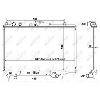 Radiateur, refroidissement du moteur NRF 516511