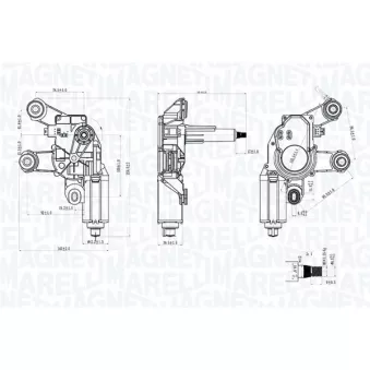 Moteur d'essuie-glace MAGNETI MARELLI 064076000010 pour LAND ROVER FREELANDER 2 2.2 TD4 4x4 - 160cv