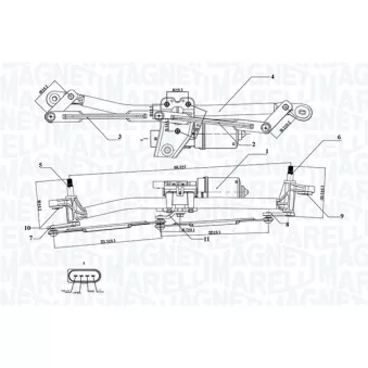 Système de nettoyage des vitres MAGNETI MARELLI 064351735010 pour FIAT SCUDO 1.3 JTD - 70cv