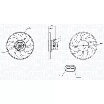 Ventilateur, refroidissement du moteur MAGNETI MARELLI 069422903010 pour RENAULT MASTER 2.5 D - 80cv