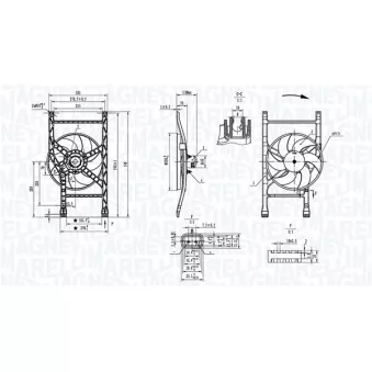Ventilateur, refroidissement du moteur MAGNETI MARELLI 069422905010 pour FIAT 500 0.9 - 60cv