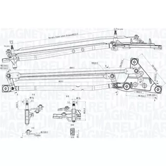 Tringlerie d'essuie-glace MAGNETI MARELLI 085570738010 pour VOLVO S40 2.0 CDI - 133cv