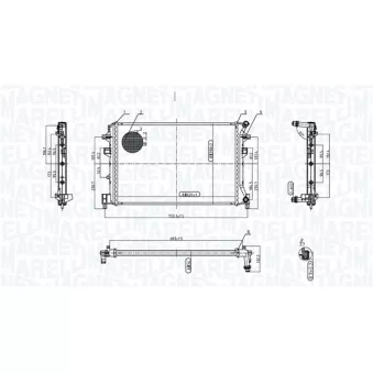 Radiateur, refroidissement du moteur MAGNETI MARELLI OEM 5Q0121251FB