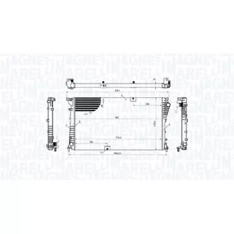 Radiateur, refroidissement du moteur MAGNETI MARELLI 350213221100