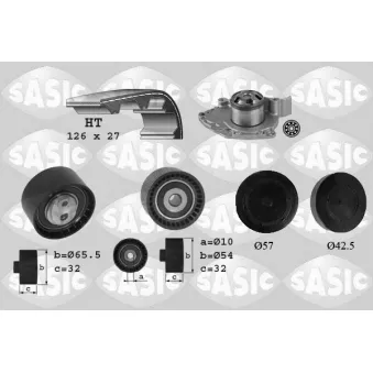 SASIC 3900046 - Pompe à eau + kit de courroie crantée