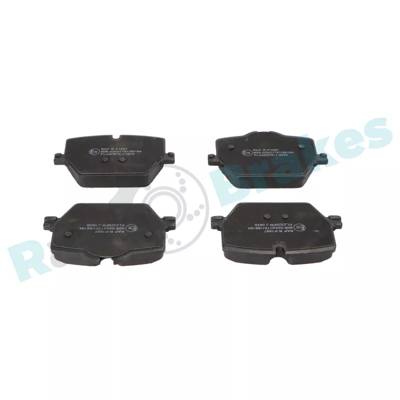 Jeu de 4 plaquettes de frein arrière RAP BRAKES R-P1697 - Visuel 2