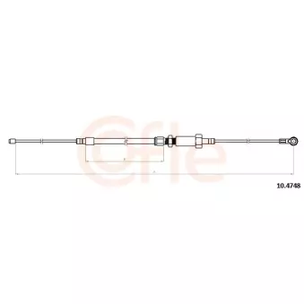 Tirette à câble, frein de stationnement COFLE 10.4748 pour FIAT DUCATO 140 Natural Power 3.0 - 136cv