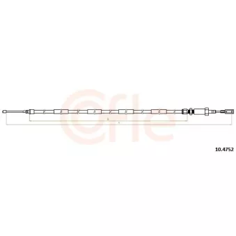 Tirette à câble, frein de stationnement arrière gauche COFLE 10.4752 pour FIAT DUCATO 140 Natural Power - 136cv