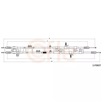 Tirette à câble, frein de stationnement arrière COFLE 92.1.FD027 pour FORD FOCUS 1.0 EcoBoost - 101cv