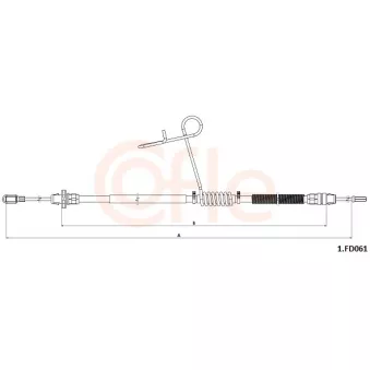 COFLE 92.1.FD061 - Tirette à câble, frein de stationnement