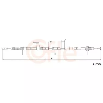 Tirette à câble, frein de stationnement COFLE 92.1.HY006 pour HYUNDAI I10 1.0 - 67cv