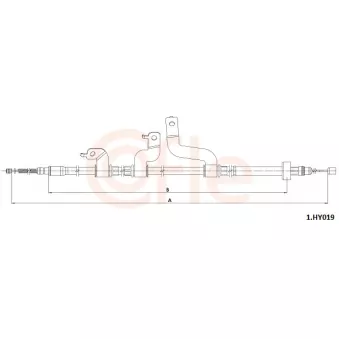 COFLE 92.1.HY019 - Tirette à câble, frein de stationnement