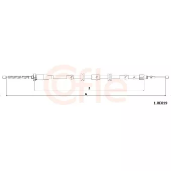 Tirette à câble, frein de stationnement COFLE 92.1.RE019