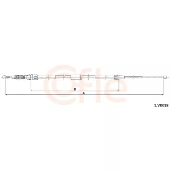 Tirette à câble, frein de stationnement COFLE 92.1.VK018 pour VOLKSWAGEN JETTA 1.4 TSI Hybrid - 150cv