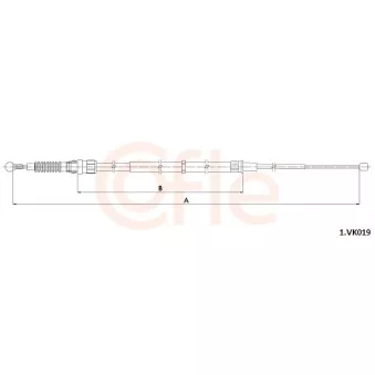 Tirette à câble, frein de stationnement COFLE 92.1.VK019 pour VOLKSWAGEN JETTA 1.4 TSI Hybrid - 150cv
