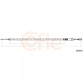 Tirette à câble, frein de stationnement COFLE 92.10.4751 pour FIAT DUCATO 140 Natural Power - 136cv