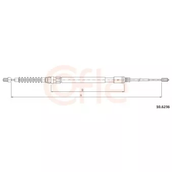 Tirette à câble, frein de stationnement COFLE 92.10.6236 pour PEUGEOT 508 1.6 VTI - 120cv