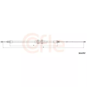 Tirette à câble, frein de stationnement COFLE 92.10.6797 pour RENAULT MEGANE 1.6 16V - 115cv