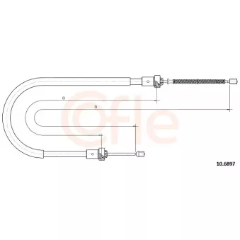 Tirette à câble, frein de stationnement COFLE 92.10.6897