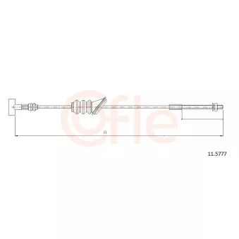 Tirette à câble, frein de stationnement COFLE 92.11.5777 pour OPEL MERIVA 1.7 CDTI - 125cv
