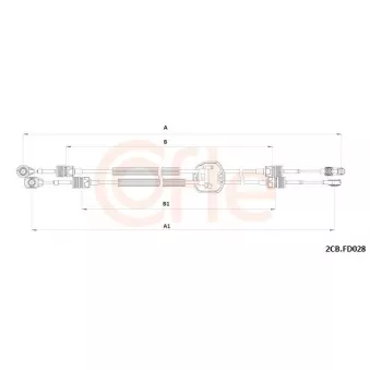 Tirette à câble, boîte de vitesse manuelle COFLE 92.2CB.FD028 pour FORD TRANSIT 2.0 EcoBlue mHEV RWD - 130cv