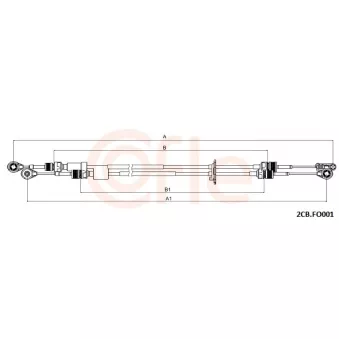 Tirette à câble, boîte de vitesse manuelle COFLE OEM BK2R7E395CC