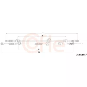 COFLE 92.2CB.ME017 - Tirette à câble, boîte de vitesse manuelle
