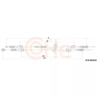 COFLE 92.2CB.ME020 - Tirette à câble, boîte de vitesse manuelle