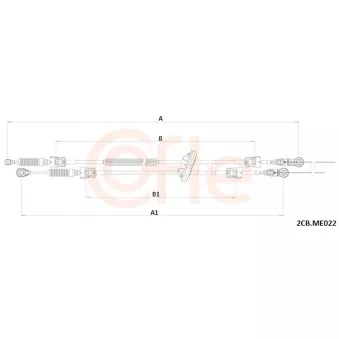 COFLE 92.2CB.ME022 - Tirette à câble, boîte de vitesse manuelle