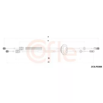 Tirette à câble, boîte de vitesse manuelle COFLE 92.2CB.PE008 pour PEUGEOT 308 1.6 GTI - 200cv