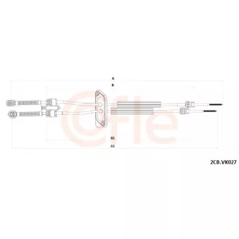 Tirette à câble, boîte de vitesse manuelle COFLE 92.2CB.VK027 pour VOLKSWAGEN TRANSPORTER - COMBI 1.9 TDI - 84cv