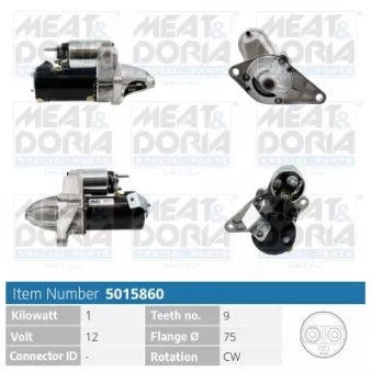 Démarreur MEAT & DORIA 5015860 pour HONDA CIVIC 1.4 iS - 90cv