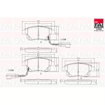 FAI AutoParts BP119 - Jeu de 4 plaquettes de frein avant