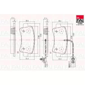 FAI AutoParts BP125 - Jeu de 4 plaquettes de frein avant