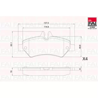 FAI AutoParts BP133 - Jeu de 4 plaquettes de frein avant