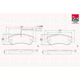 FAI AutoParts BP140 - Jeu de 4 plaquettes de frein avant