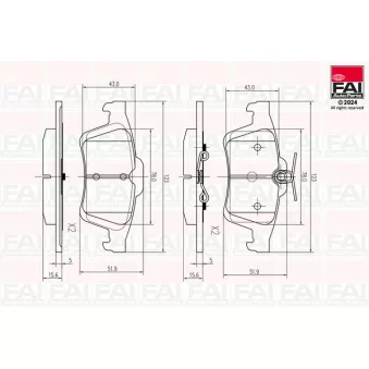 FAI AutoParts BP142 - Jeu de 4 plaquettes de frein arrière