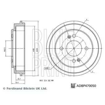 Tambour de frein arrière BLUE PRINT OEM 584111Y000