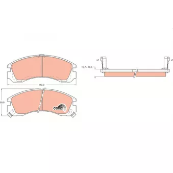 Jeu de 4 plaquettes de frein avant TRW OEM MR129103