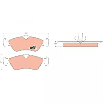 Jeu de 4 plaquettes de frein arrière TRW OEM A0024204020