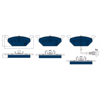 Jeu de 4 plaquettes de frein avant TRW OEM 1J0698151G