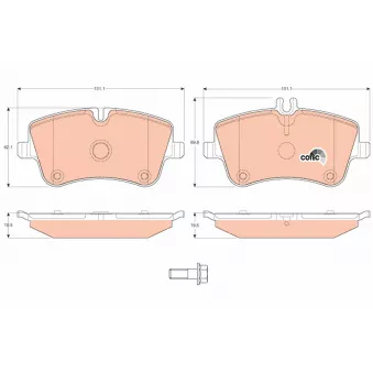 Jeu de 4 plaquettes de frein avant TRW OEM 0034206020