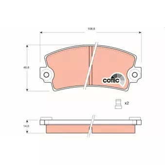 Jeu de 4 plaquettes de frein avant TRW OEM 7701201296